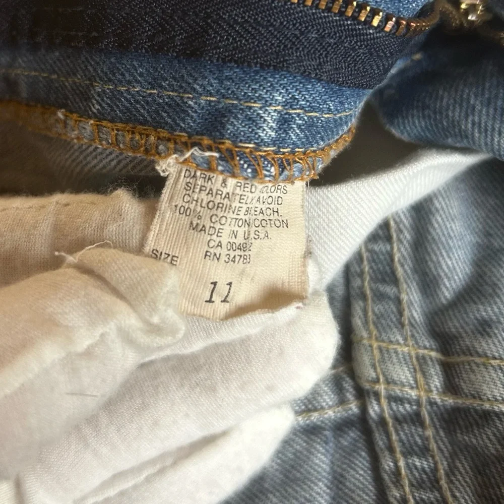 Lee vintage denim shorts junior sz 11 women 2/4 frayed 90s blue boho hippie USA - Picture 3 of 16